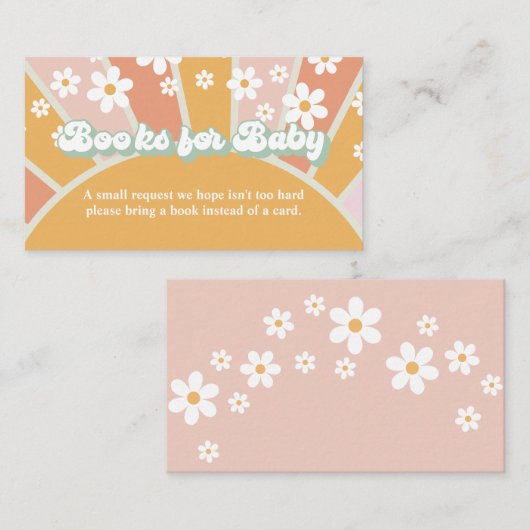 Groovy Baby Retro Baby shower Book Request Enclosu Informatiekaartje (Voorkant / Achterkant)