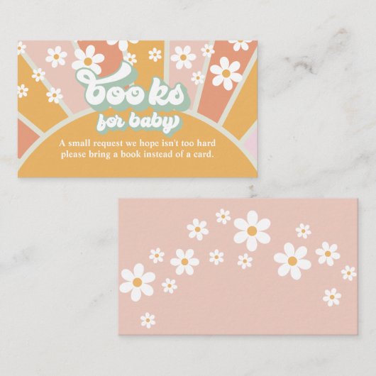 Groovy Baby Retro Baby shower Book Request Enclosu Informatiekaartje (Voorkant / Achterkant)