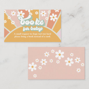 Groovy Baby Retro Baby shower Book Request Enclosu Informatiekaartje