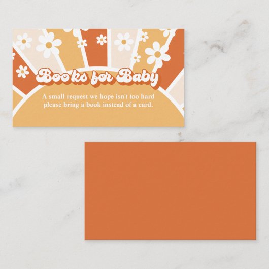 Groovy Baby Retro Baby shower Book Request Enclosu Informatiekaartje (Voorkant / Achterkant)