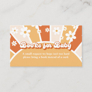 Groovy Baby Retro Baby shower Book Request Enclosu Informatiekaartje