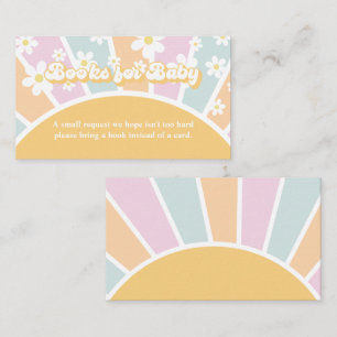 Groovy Baby Retro Baby shower Book Request Informatiekaartje