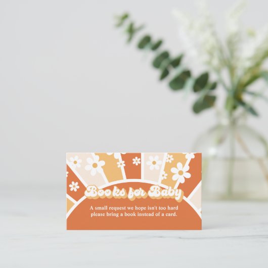 Groovy Baby Retro Baby shower Book Request Informatiekaartje (Staand voorkant)