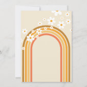 Groovy Baby Retro Rainbow Daisy Baby shower Kaart (Achterkant)