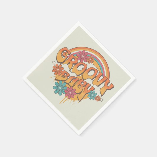 Groovy Baby retro stijl ontwerp Servet (Hoek)