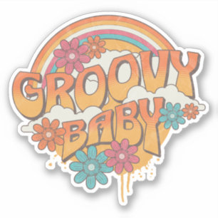Groovy Baby retro stijl ontwerp Sticker