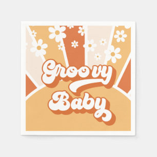 Groovy Baby Retro Sunshine Baby shower Servet