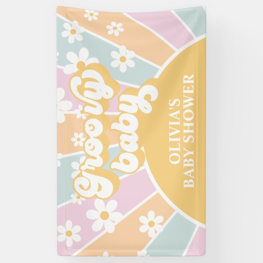 Groovy Baby Retro Sunshine Pastel Daisy Spandoek (Verticaal)