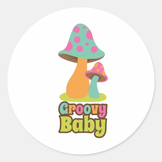 Groovy Baby Ronde Sticker (Voorkant)