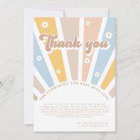 Groovy Baby Roze Retro Baby shower Dank u wel