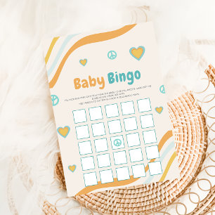 Groovy Baby shower Bingo Gift Retro Game Kaart