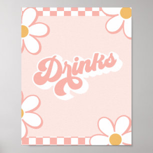 Groovy Baby Shower Dranken Bord Poster