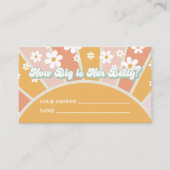 Groovy Baby shower Game Hoe groot is haar Belly Informatiekaartje (Voorkant)