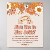 Groovy Baby shower hoe groot haar Belly Game is Poster (Voorkant)
