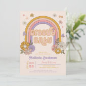 Groovy Baby shower Invitation | Groovy Baby Kaart (Staand voorkant)