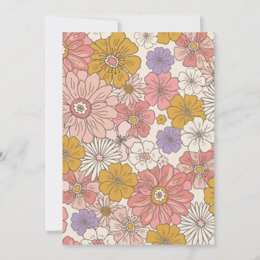 Groovy Baby shower Invitation | Groovy Baby Kaart (Achterkant)