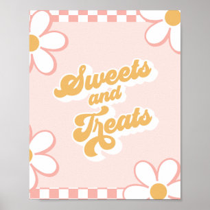 Groovy Baby Shower Snoepjes en Traktaties Bord Poster