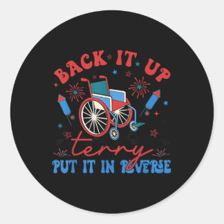 Groovy back-up Terry zet het in omgekeerde vuurwer Ronde Sticker