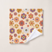 Groovy Bath Towel 70s Boho Eclectic Vibe Pop (Gant de toilette)
