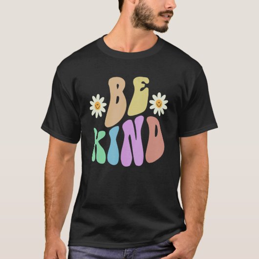Groovy BE KIND Retro Stop Bullying Choose Kindness T-shirt (Voorkant)