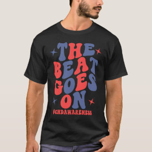 Groovy Beat gaat door CHD Hartziekte bewustzijn T-shirt