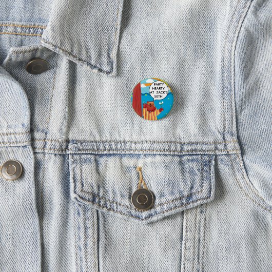Groovy Beer Party Button (In situ)