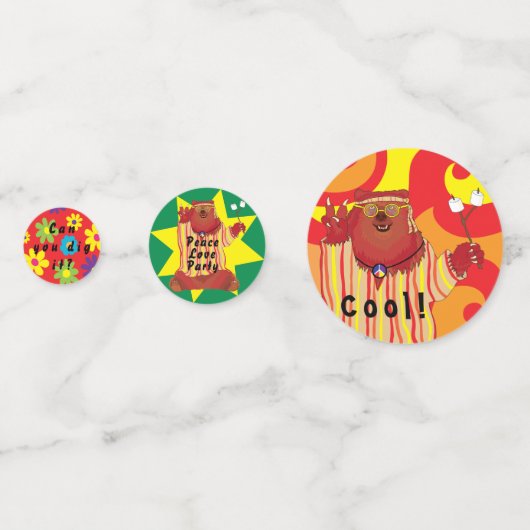 Groovy Beer Party Confetti (Achterkanten)