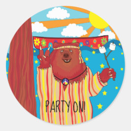 Groovy Beer Round Sticker