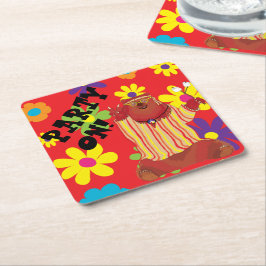 Groovy Beer Vierkant Papier Onderzetter