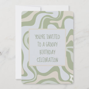 Groovy Birthday in Sage Green Kaart