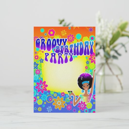 Groovy Birthday Kaart (Staand voorkant)