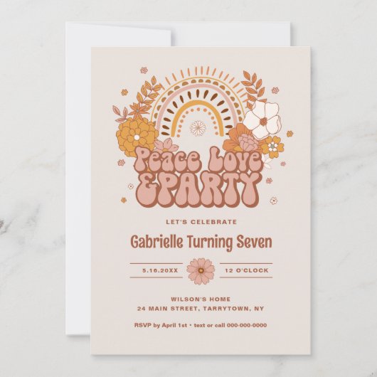 Groovy Birthday Uitnodiging (Voorkant)