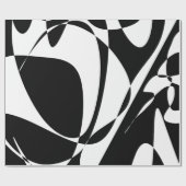 Groovy Black en White Pattern Cadeaupapier (Vlak)