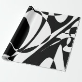 Groovy Black en White Pattern Cadeaupapier (Uitgerold)