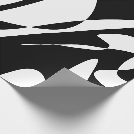Groovy Black en White Pattern Cadeaupapier (Hoek)