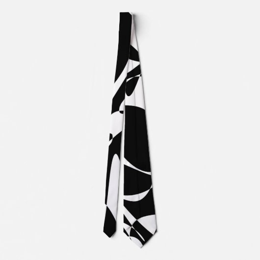 Groovy Black en White Pattern Stropdas (Achterkant)