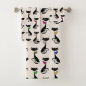 Groovy Black Hep Cats Bad Handdoek (Insitu)