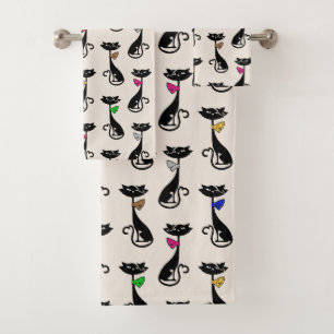 Groovy Black Hep Cats Bad Handdoek