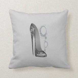 Groovy Black Stiletto en Sparkle Bling Pillow Kussen