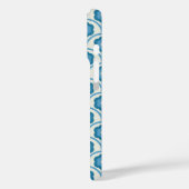 Groovy Blauwe en Roze Regenboog Bloemen Case-Mate iPhone Case (Achterkant / Links)