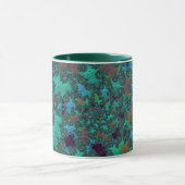 Groovy Blauwgroen en Plum Fractal Abstract Art Mok (Midden)