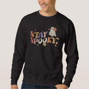 Groovy blij spooky trillingen retro bloemig spook trui