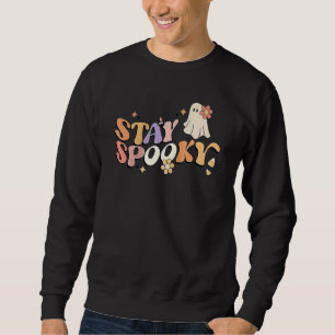 Groovy blij spooky trillingen retro bloemig spook trui