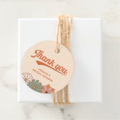 Groovy Bloemige Retro 70s Bedankt Bedankjes Labels (In situ)