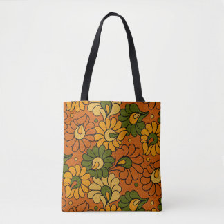 Groovy Bloom - Retro Floral 1970s Draagtas
