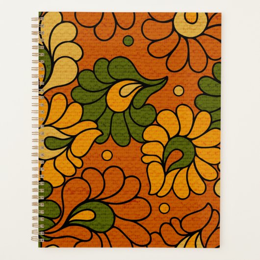 Groovy Bloom - Retro Floral 1970s Planner (Devant)