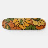 Groovy Bloom - Retro Floral 1970s skateboard (Horz)