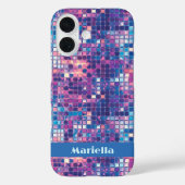 Groovy Blue & Paarse Discobal Gepersonaliseerd Case-Mate iPhone Case (Achterkant)