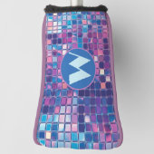 Groovy Blue & Paarse Discobal Gepersonaliseerd Golfheadcover (Draai 90)