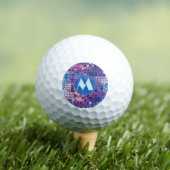 Groovy Blue & Paarse Discobal Gepersonaliseerde Go Golfballen (Insitu Shirt)